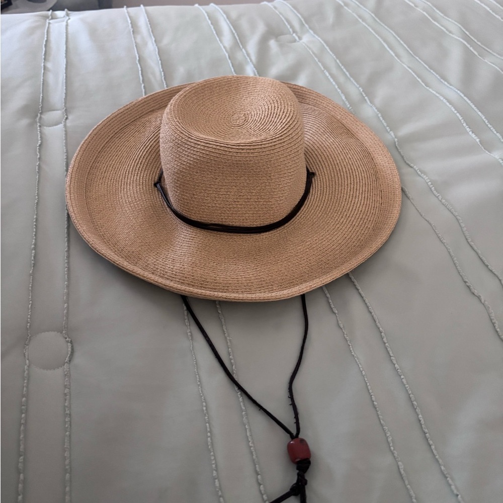 Sunday Afternoons Tan Straw Hat with Black Strap